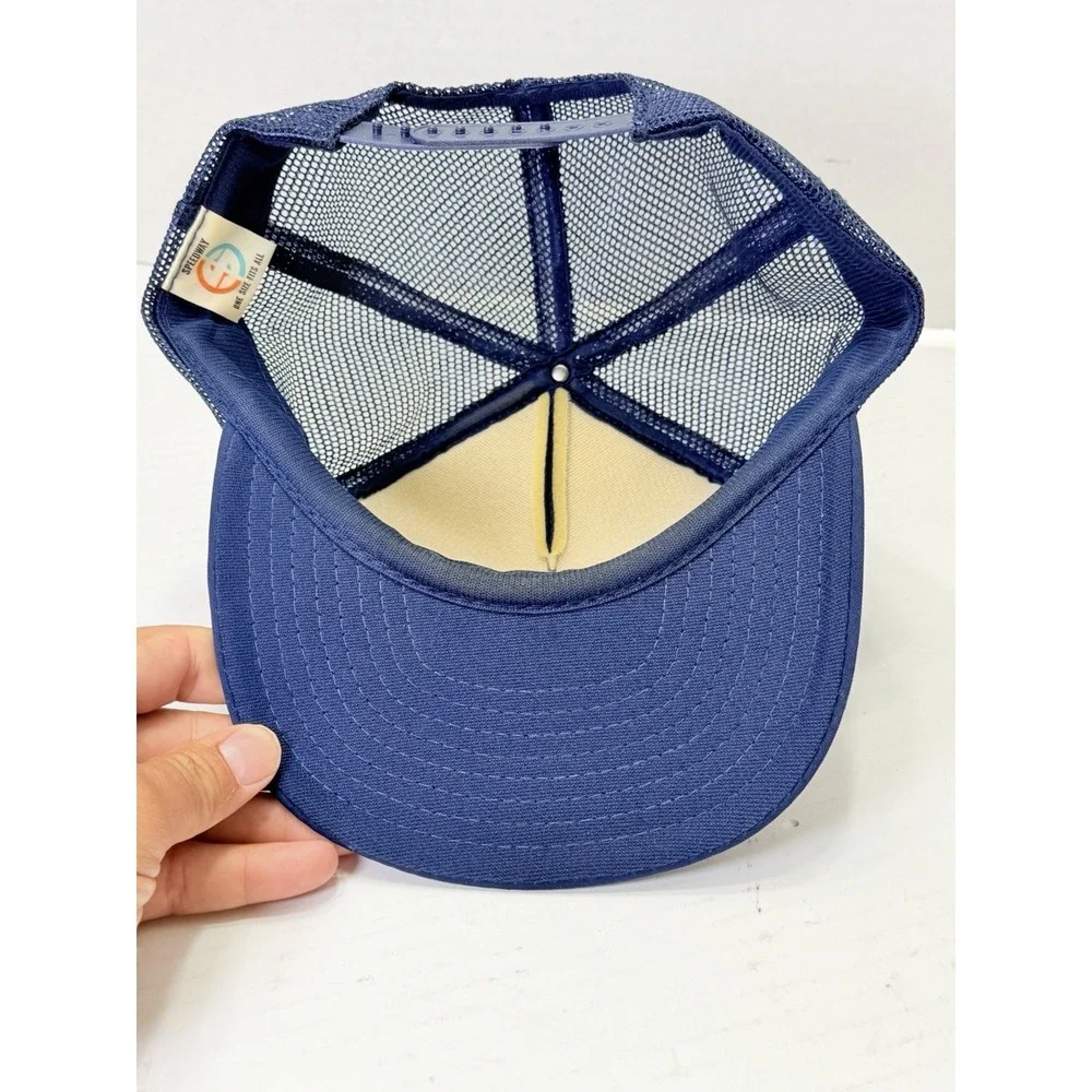 Vintage South Central Bell Phone Jack Trucker Hat Lineman Cap Taiwan R.O.C. Blue
